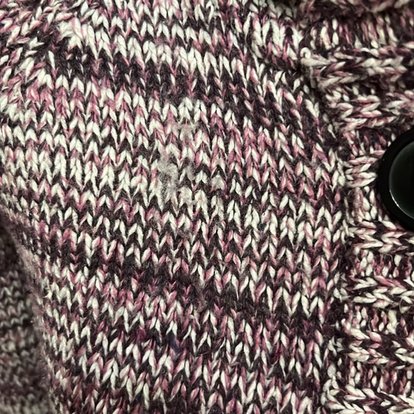 Hooded knit sweater Mauve & White - size small - Picture 4 of 5
